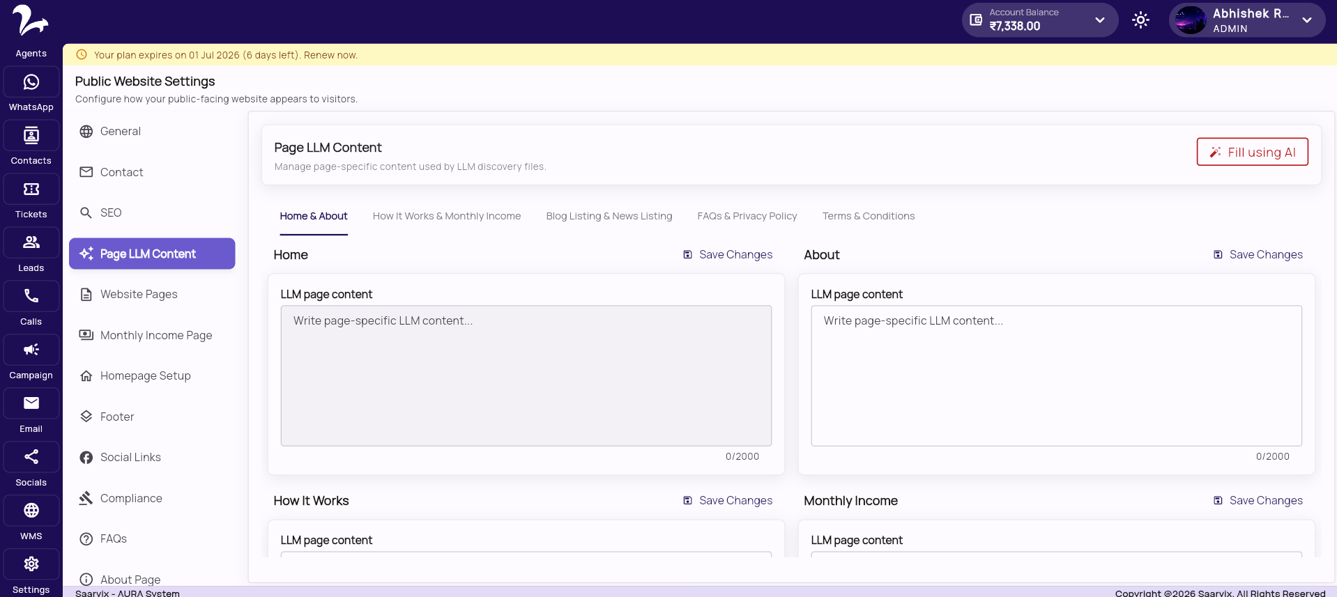 Business Website Builder dashboard preview